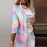 Thanea | Blazer tie-dye a maniche lunghe autunnale da donna