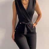 Migliora il tuo stile autunnale con la tuta JODY Chic con scollo a V