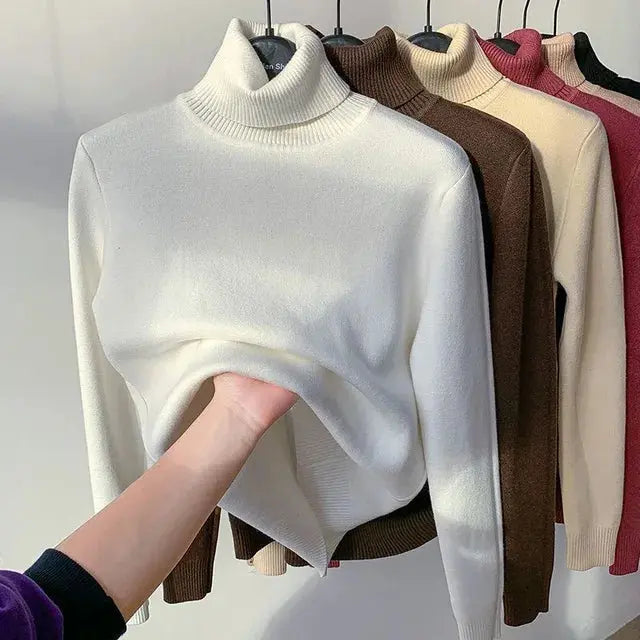 ARGENTO | Caldo maglione invernale a collo alto foderato in pile