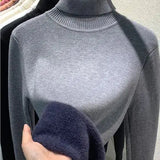 ARGENTO | Caldo maglione invernale a collo alto foderato in pile