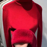 ARGENTO | Caldo maglione invernale a collo alto foderato in pile