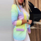 Thanea | Blazer tie-dye a maniche lunghe autunnale da donna