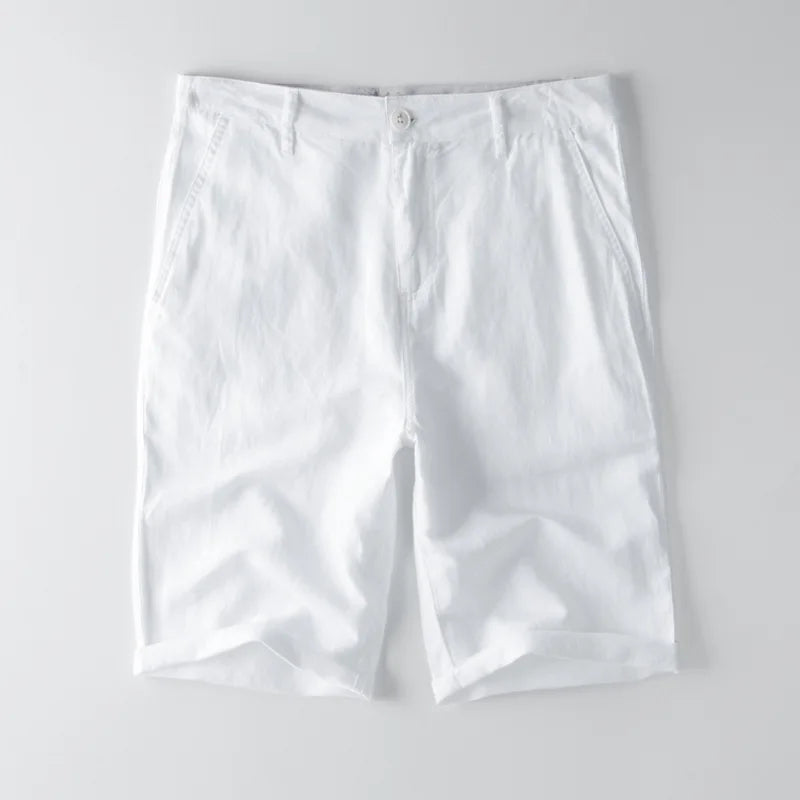 Shorts estivi da uomo - miscela di cotone - Fit rilassato - lunghezza del ginocchio con tasche