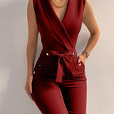 Migliora il tuo stile autunnale con la tuta JODY Chic con scollo a V