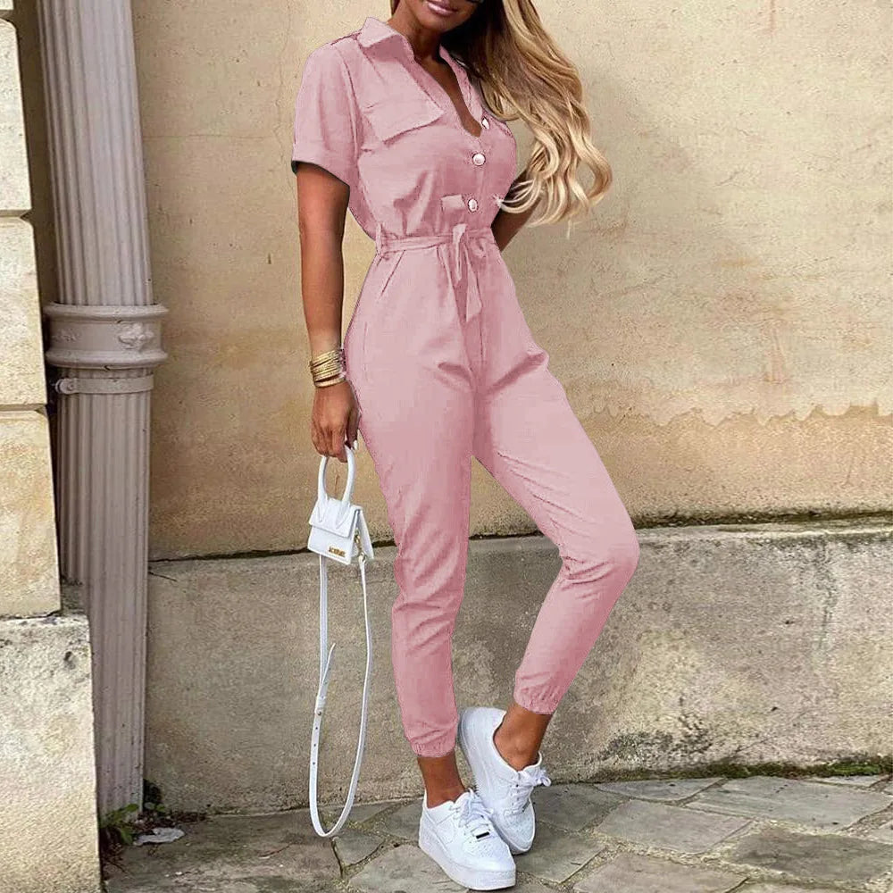 LOVITA | Elegante tuta autunnale con colletto per un'eleganza senza sforzo