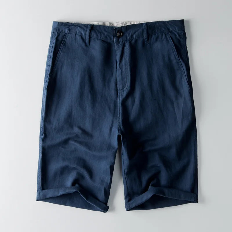 Shorts estivi da uomo - miscela di cotone - Fit rilassato - lunghezza del ginocchio con tasche