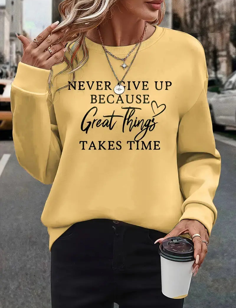 Stella | T-shirt autunnale alla moda con grafica sorprendente delle lettere