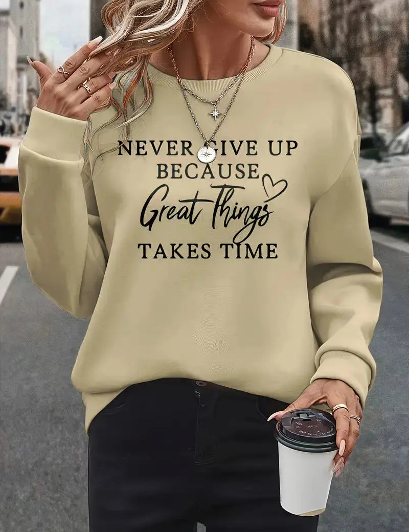 Stella | T-shirt autunnale alla moda con grafica sorprendente delle lettere