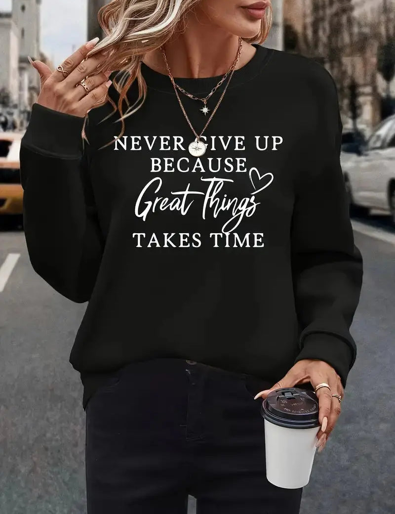 Stella | T-shirt autunnale alla moda con grafica sorprendente delle lettere