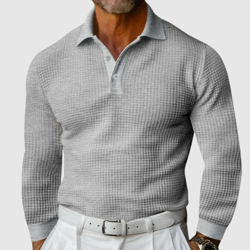 Steve | Polo a maniche lunghe in maglia Elite Texture Autunnale