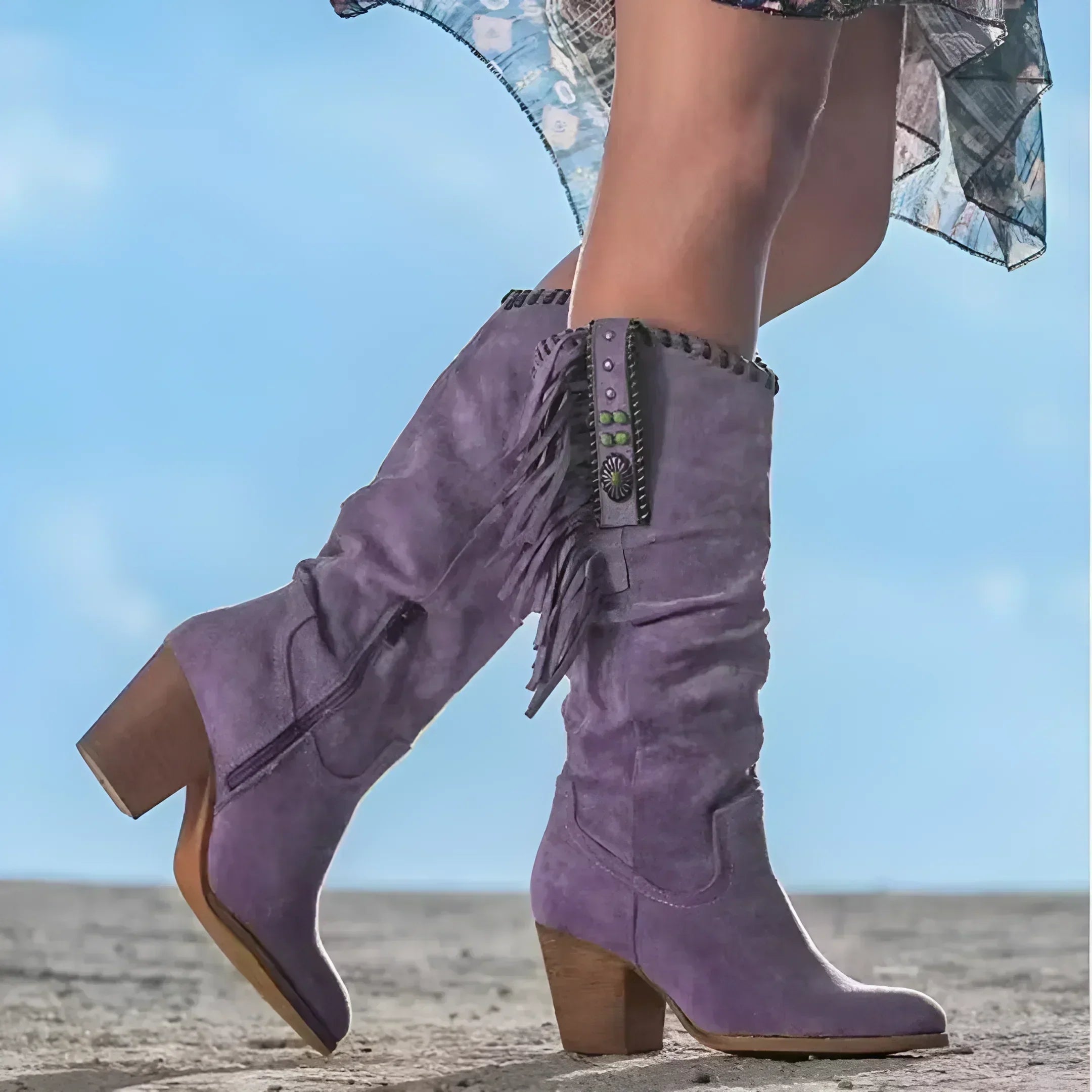 Stivali da cowboy Boho Western da donna | Al polpaccio | Edizione Autunnale
