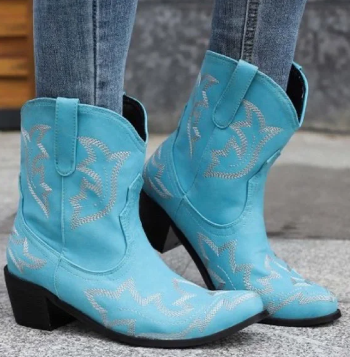 Stivali da cowboy ricamati per donna | Autunno
