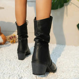 Stivali da cowboy slip-on eleganti da donna per l'autunno | Tacco basso