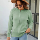 Elegante cardigan autunnale con cerniera BRITANY per un'eleganza senza sforzo