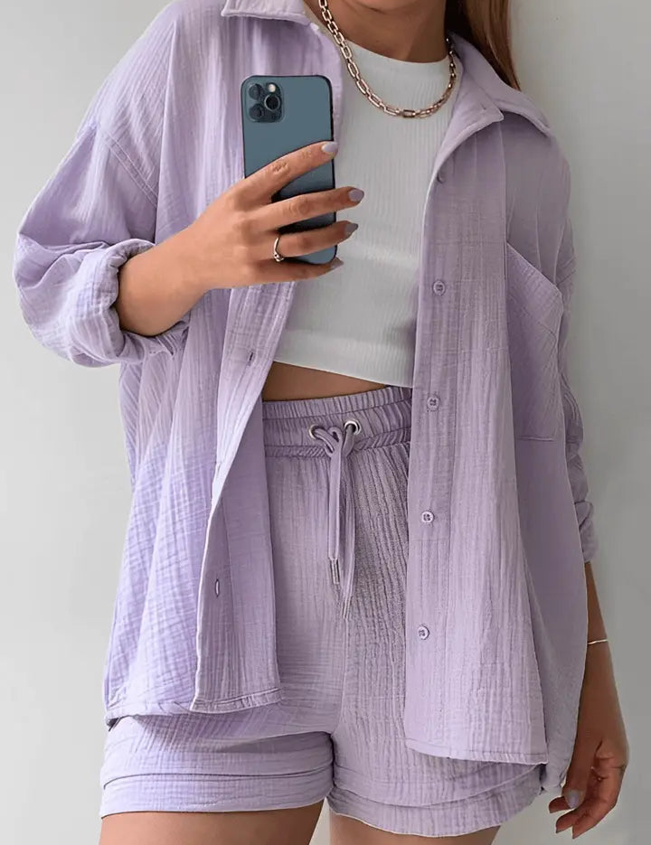 Elegante set estivo di top e pantaloncini abbinati HAZEL