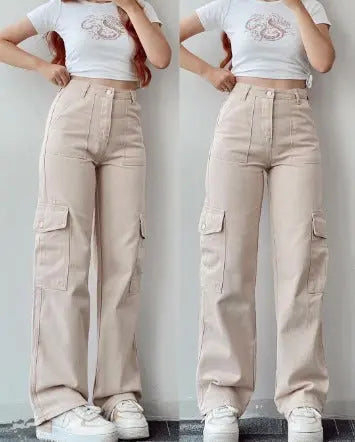 Eleganti pantaloni cargo da donna con pratiche tasche di AYLA per l'autunno