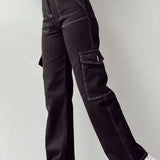 Eleganti pantaloni cargo da donna con pratiche tasche di AYLA per l'autunno