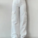 Eleganti pantaloni cargo da donna con pratiche tasche di AYLA per l'autunno
