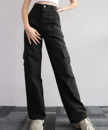 Eleganti pantaloni cargo da donna con pratiche tasche di AYLA per l'autunno