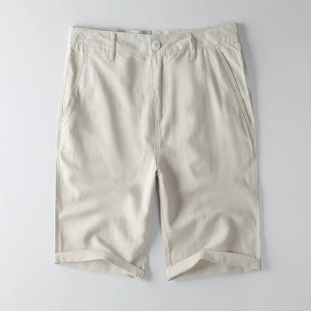 Shorts estivi da uomo - miscela di cotone - Fit rilassato - lunghezza del ginocchio con tasche