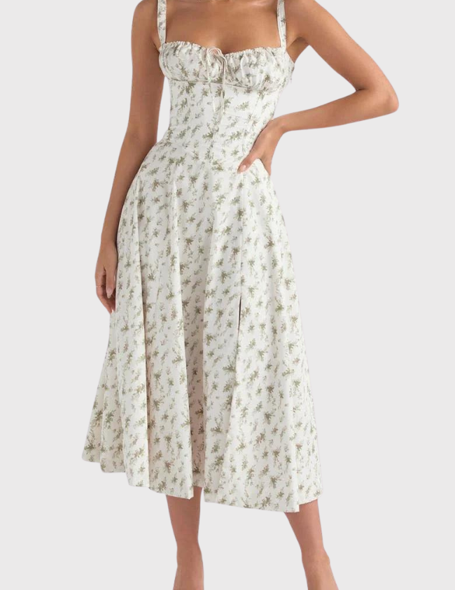Betania | Abito a corsetto midi autunnale comodo ed elegante