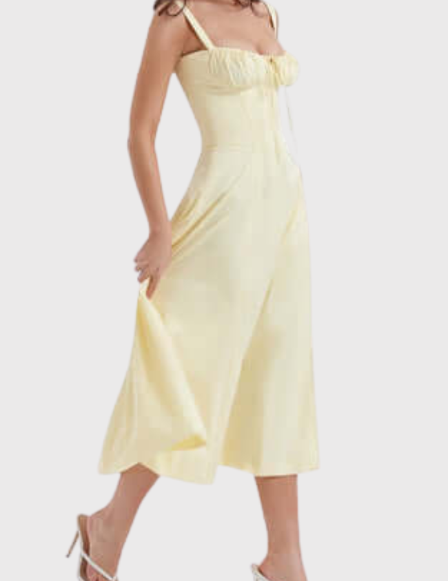 Betania | Abito a corsetto midi autunnale comodo ed elegante