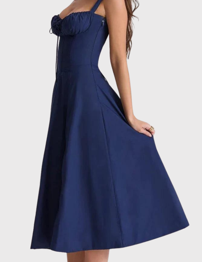 Betania | Abito a corsetto midi autunnale comodo ed elegante