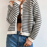 VAIDA | Cardigan autunnale a righe con bottoni
