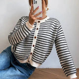 VAIDA | Cardigan autunnale a righe con bottoni