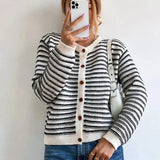 VAIDA | Cardigan autunnale a righe con bottoni
