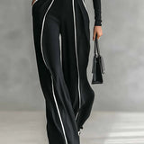 Emma | Completo elegante a due pezzi con collo alto e pantaloni larghi