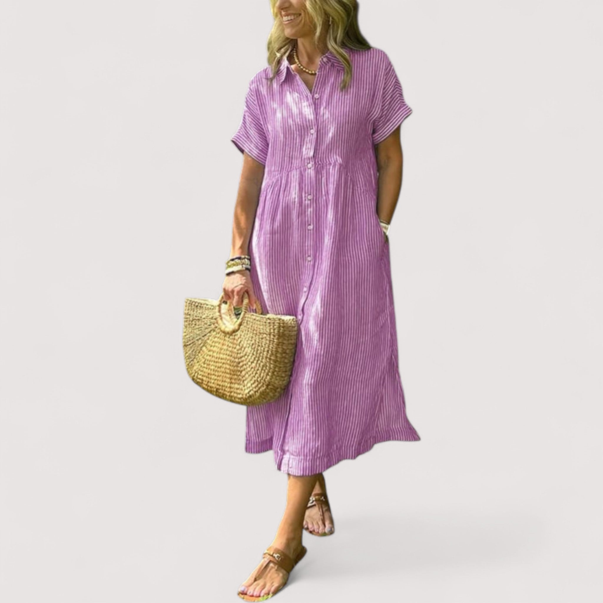 Rea™ | Abito camicia a righe