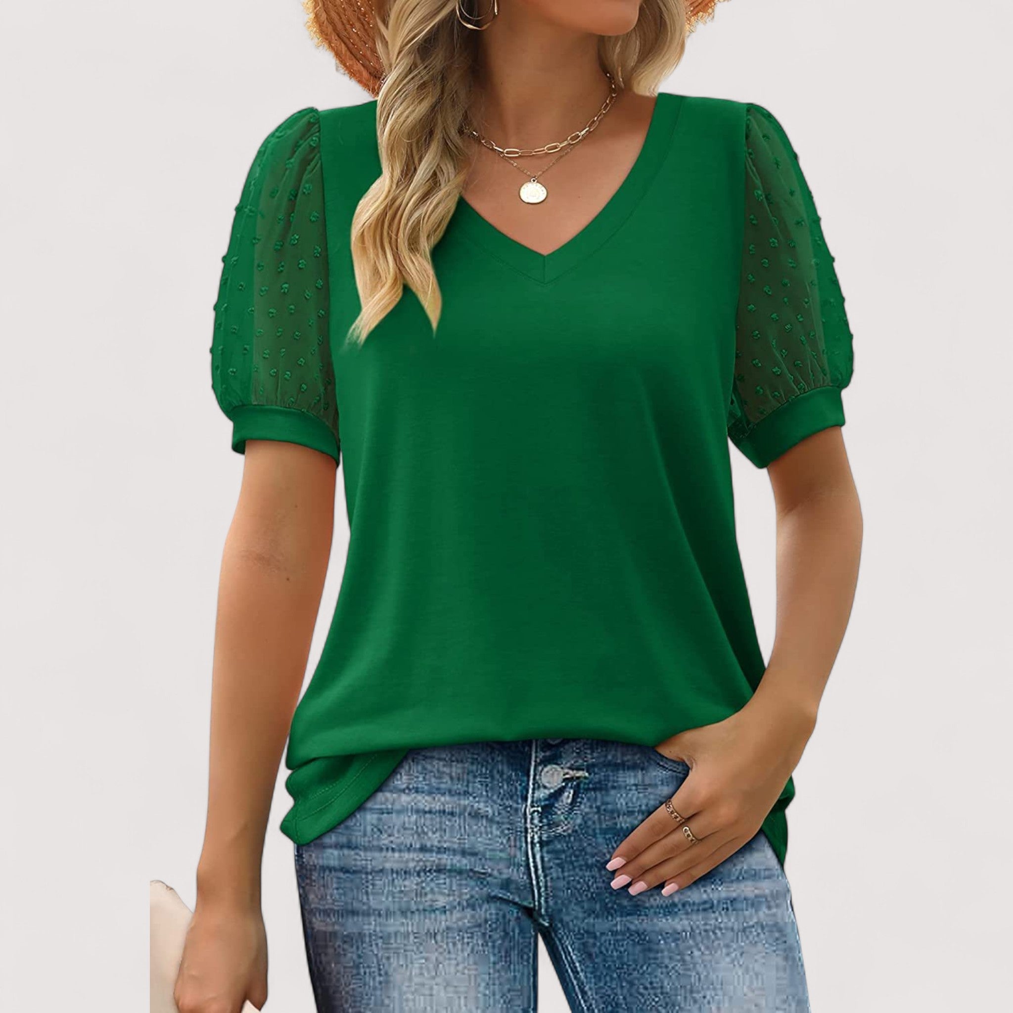 Ilse™ | Top trasparente con scollatura a V