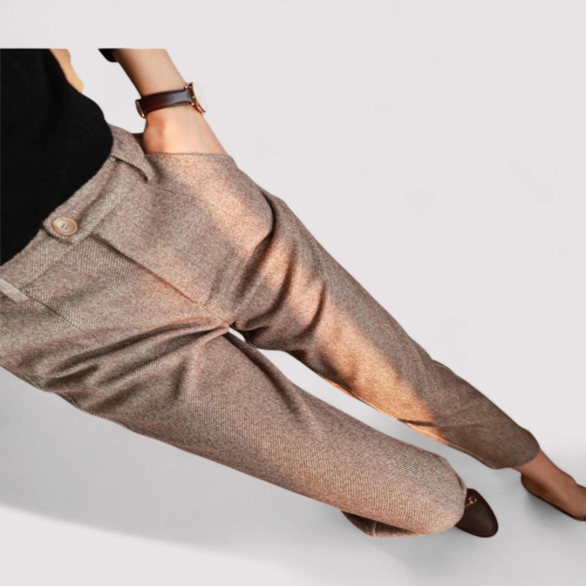 Helga™ | Pantaloni slim a vita alta