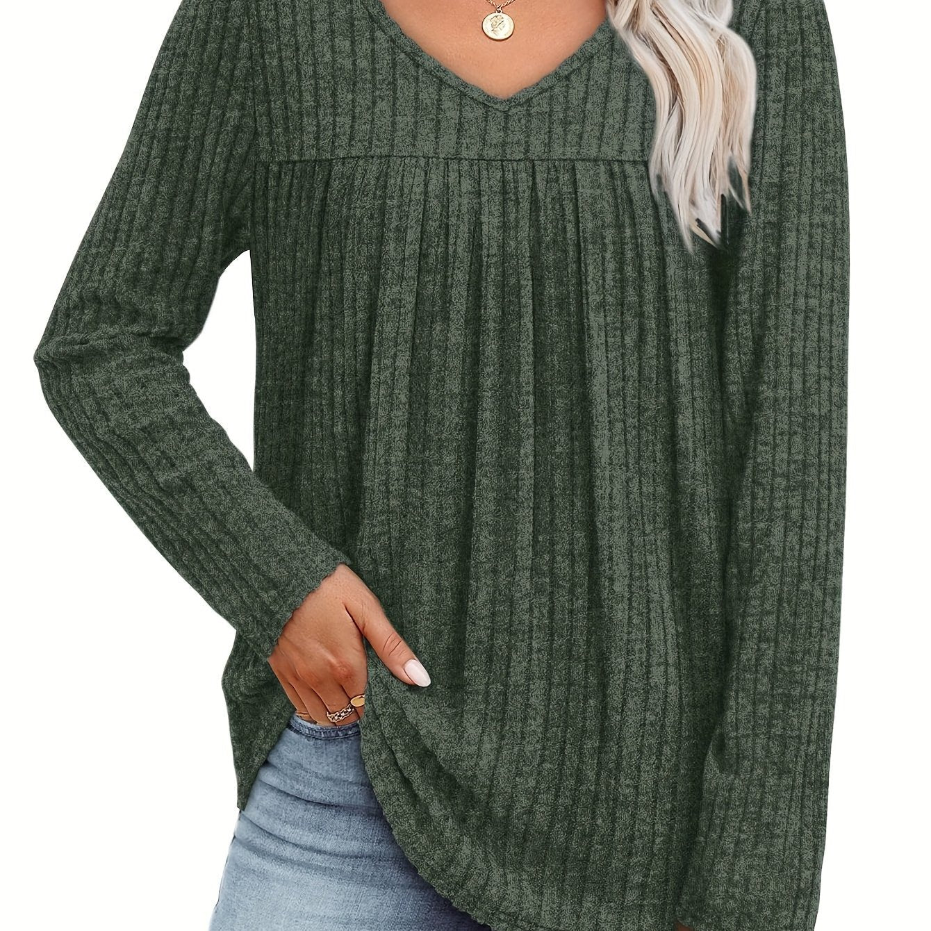 Ellia | Blusa in maglia leggera con scollo a V