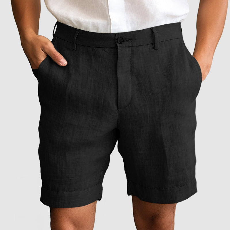 Pantaloni Corti Estivi in Cotone e Lino da Uomo
