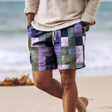 Shorts estivi da uomo - Lunghezza al ginocchio - vita elastica con cordino - leggeri e traspiranti