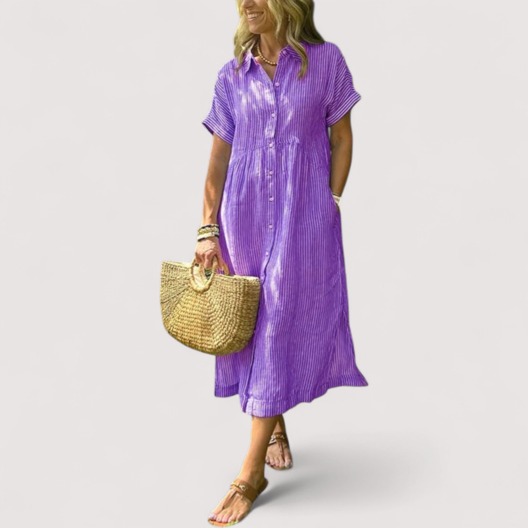 Rea™ | Abito camicia a righe