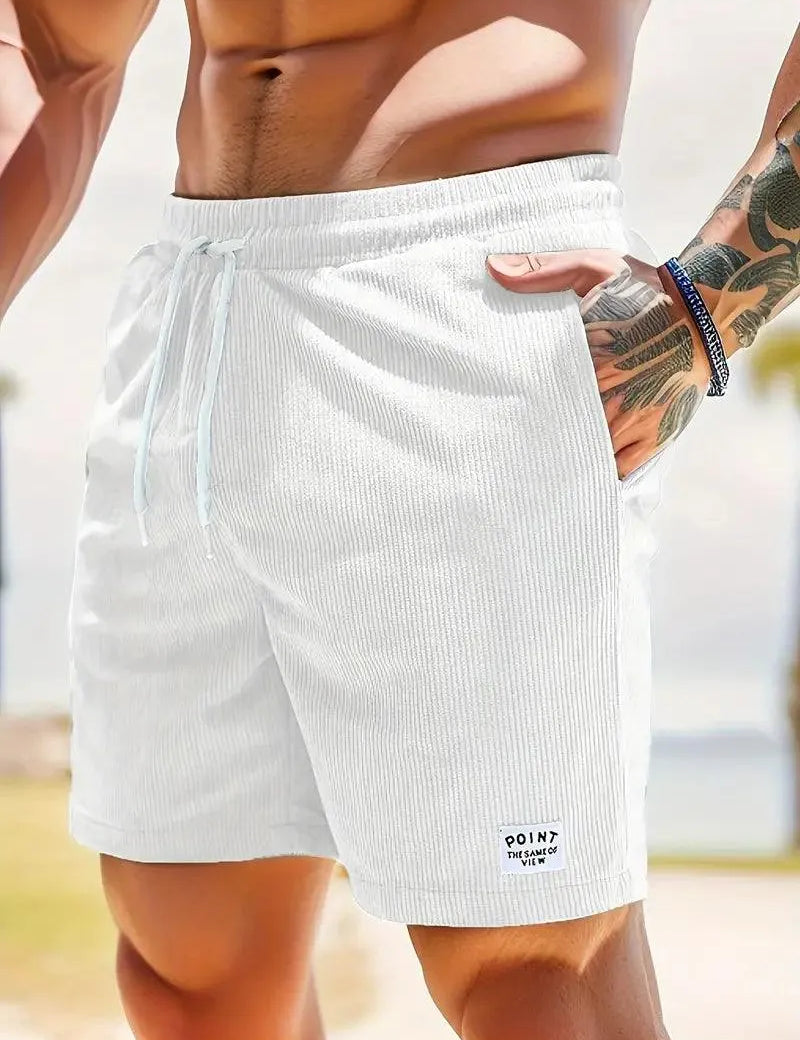 Short estivi da uomo - tessuto traspirante e leggero - cintura elastica con cordino
