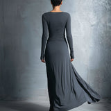 Noemi | Abito maxi con nodo laterale