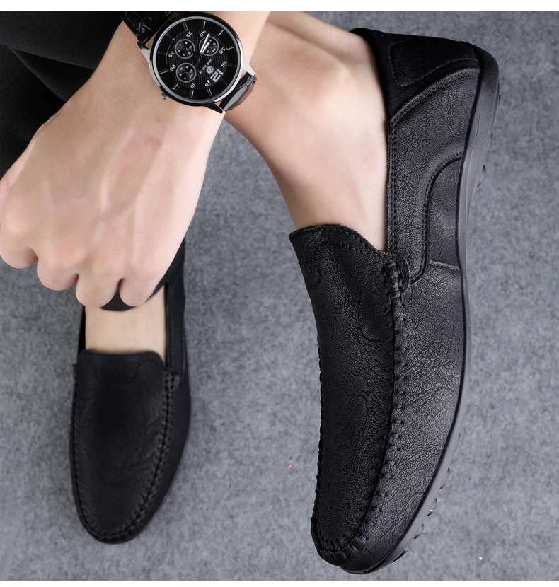 ENZO | Mocassini estivi italiani in pelle PU da uomo