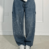 Adele™ | Jeans Cargo 'Balloon' alla Moda con Purpurina
