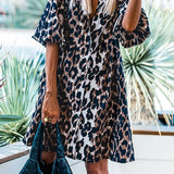 MILA | Abito autunnale chic con stampa leopardata per un look disinvolto