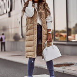 Trisha | Gilet autunnale da donna trapuntato alla moda al ginocchio
