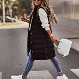 Trisha | Gilet autunnale da donna trapuntato alla moda al ginocchio