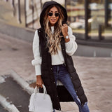 Trisha | Gilet autunnale da donna trapuntato alla moda al ginocchio