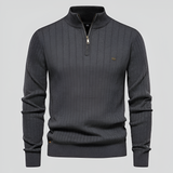NIGEL | Maglione con zip premium in cotone autunnale
