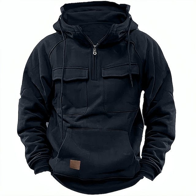 SAME | Calda felpa invernale con cappuccio in cotone con tasche