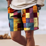Shorts estivi da uomo - Lunghezza al ginocchio - vita elastica con cordino - leggeri e traspiranti