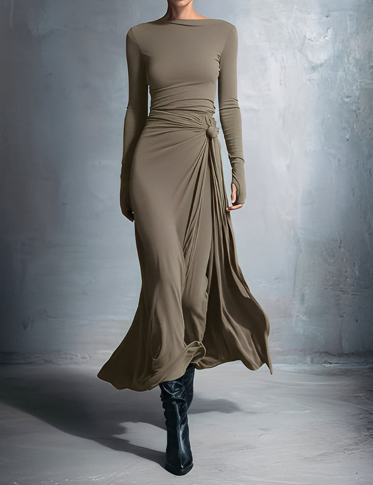 Noemi | Abito maxi con nodo laterale